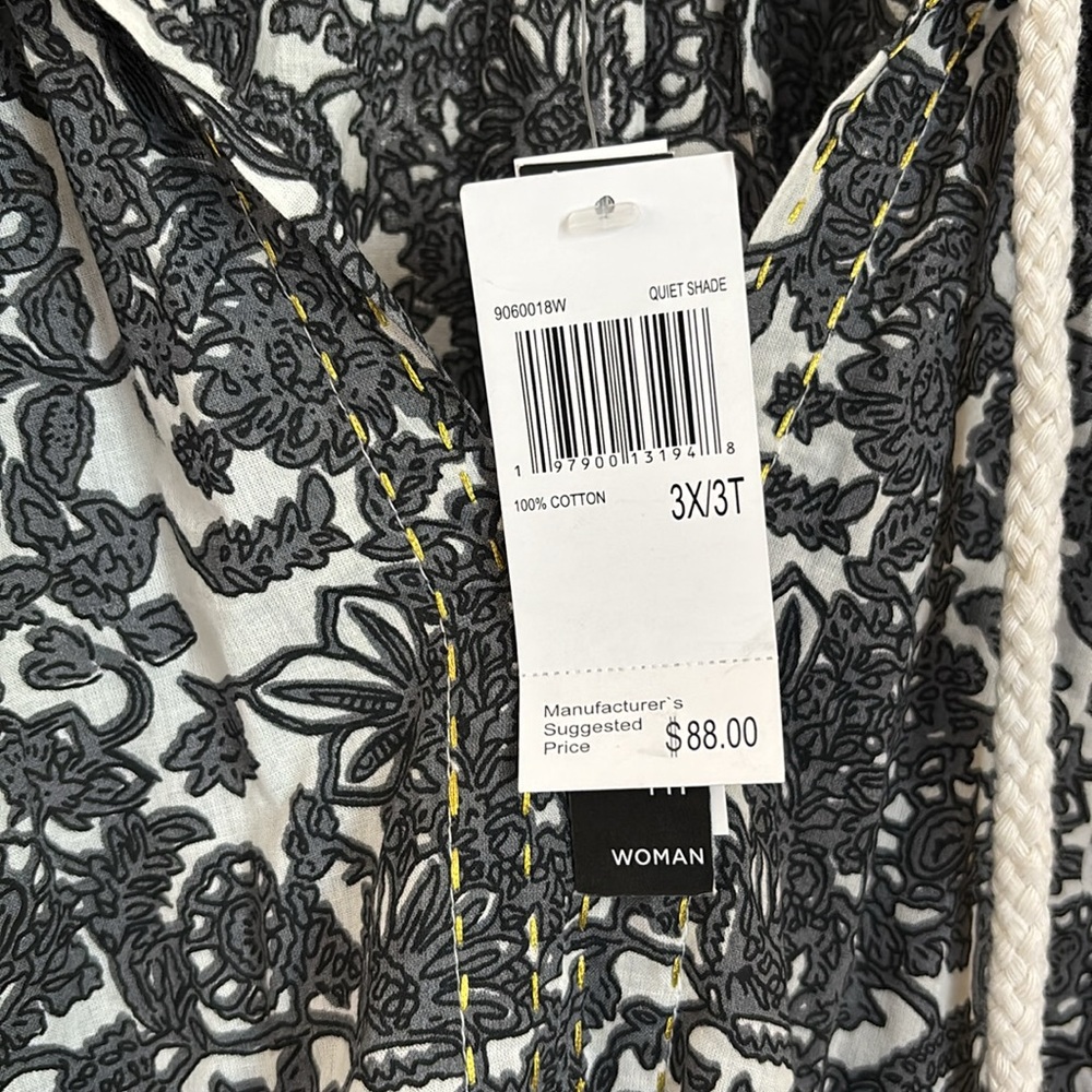 NWT Chelsea & Theodore Gray & White Patterned Sleeveless Tiered Midi Dress 3X/3T - Picture 11 of 11